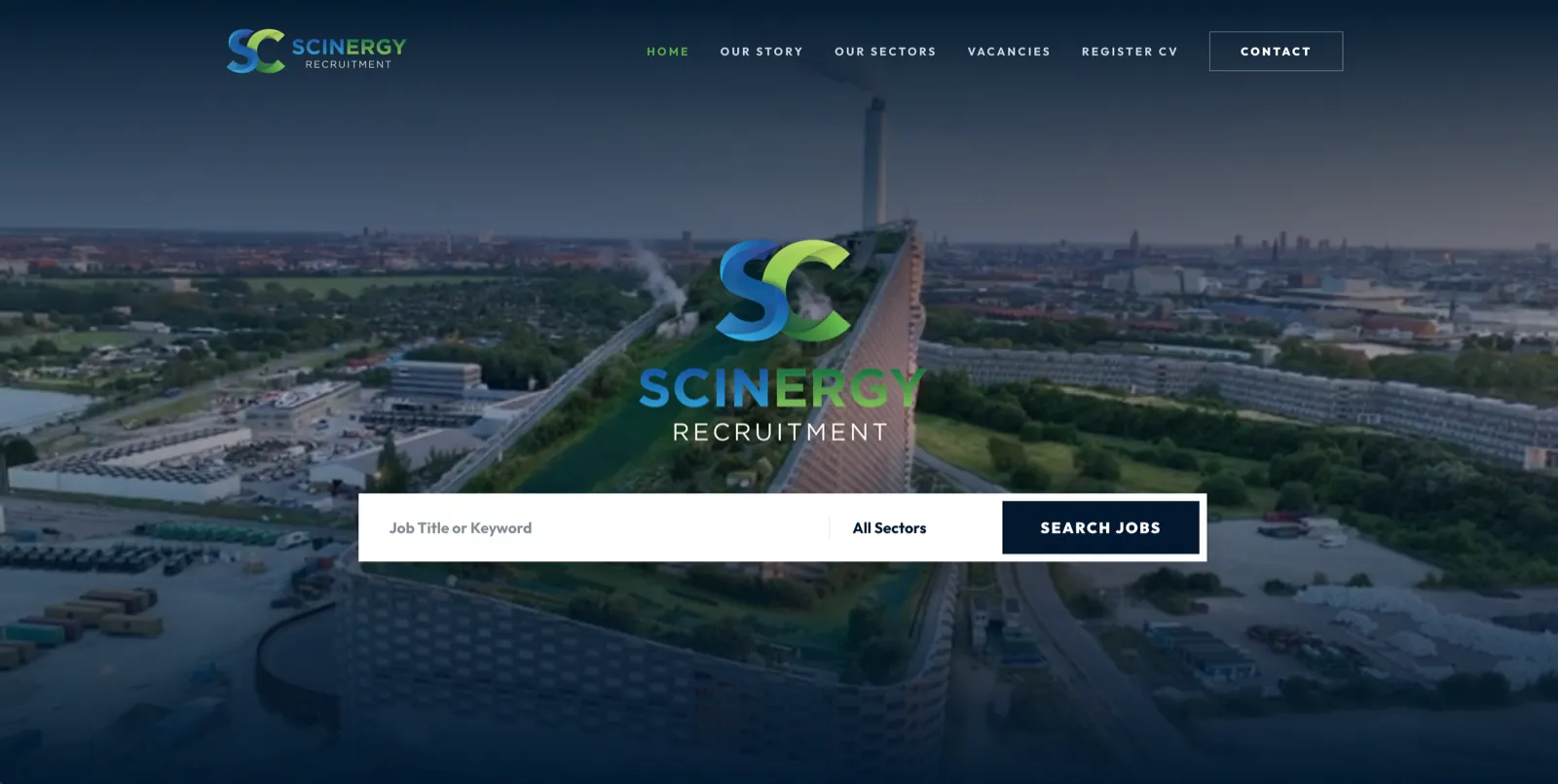 The Scinergy Recruitment website built by Fixels