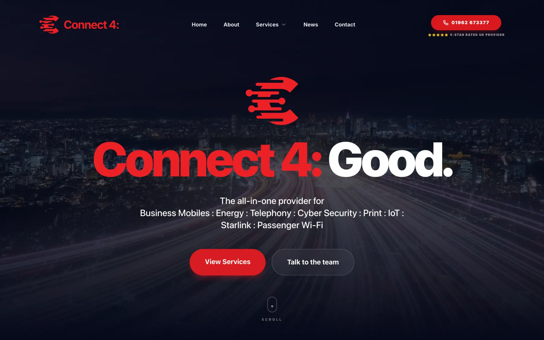 The Connect 4: website on a desktop