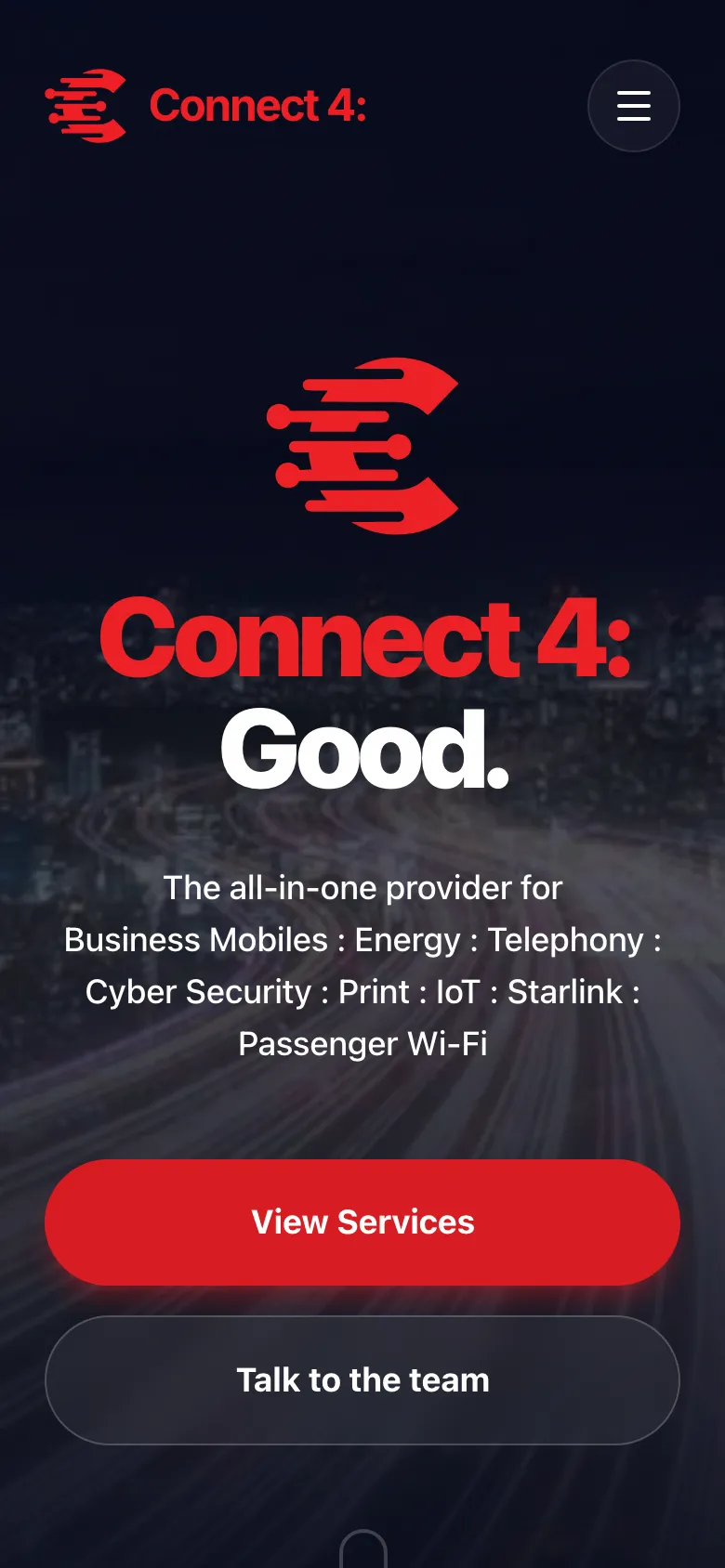 The Connect 4: website on a phone