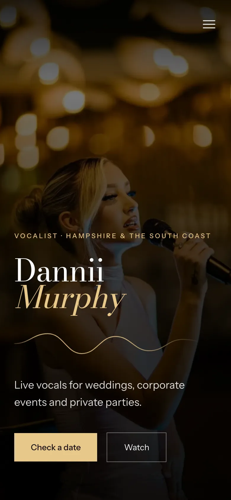The Dannii Murphy website on a phone